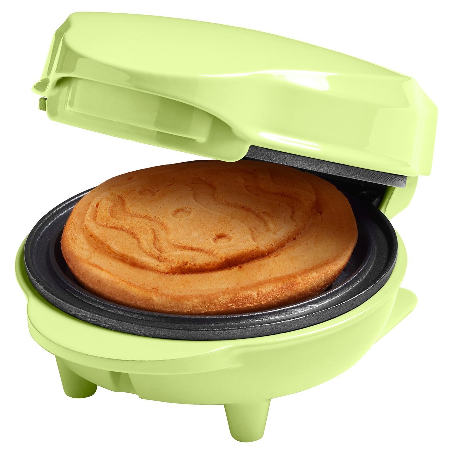 bestron Waffeleisen AMW500GEE, 550 W, Backt 1 runde Waffel – Leistung von 550 W