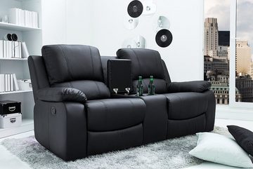riess-ambiente TV-Sessel HOLLYWOOD 188cm schwarz, Wohnzimmer · Kunstleder · mit Getränkehalter · Modern Design