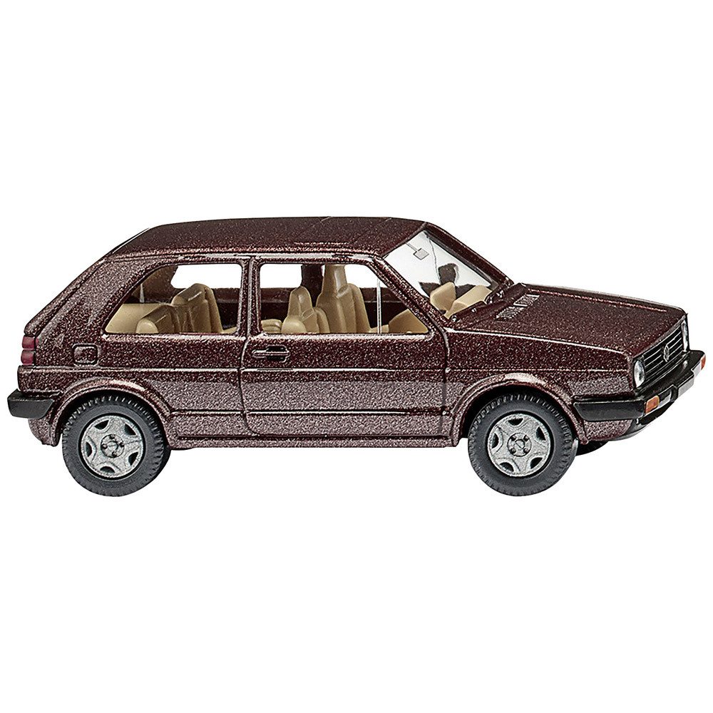 Modelleisenbahn-Straße Wiking 004504 H0 PKW Modell Volkswagen Golf II, umbrabraun-met.