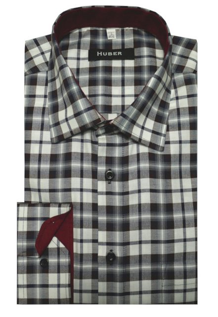 Huber Hemden Flanellhemd HU-0063 Hochwertiges Karo Hemd feiner Twill-Stoff günstig online kaufen