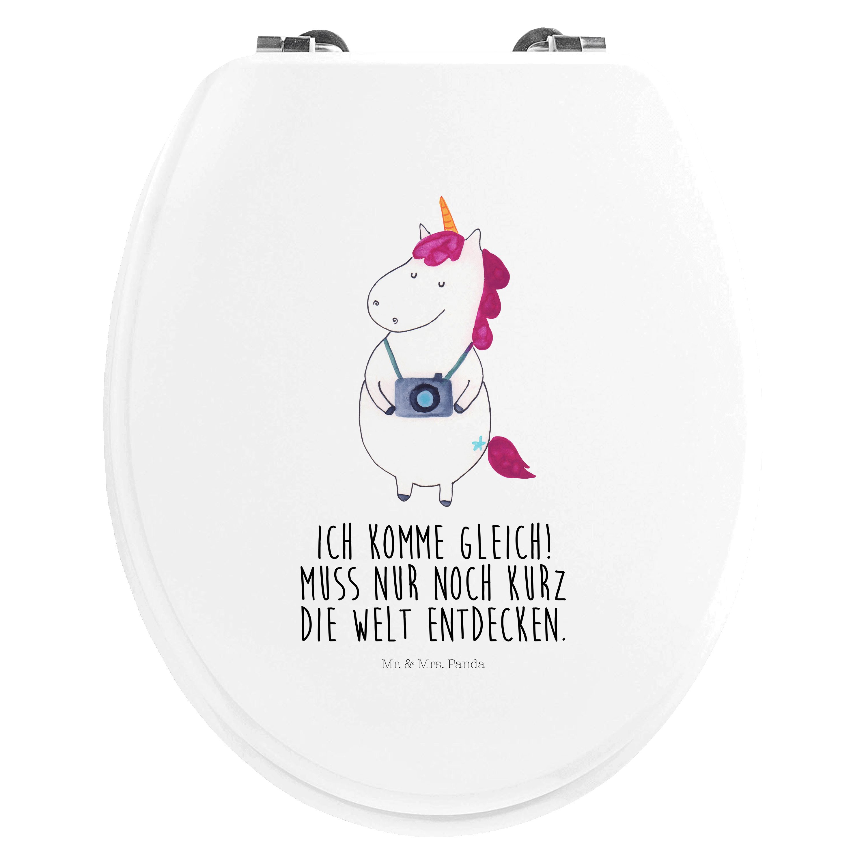 WC-Sitz Einhorn Fotograf - Weiß - Geschenk, Toilette, Unicorn, Einhörner, Klo