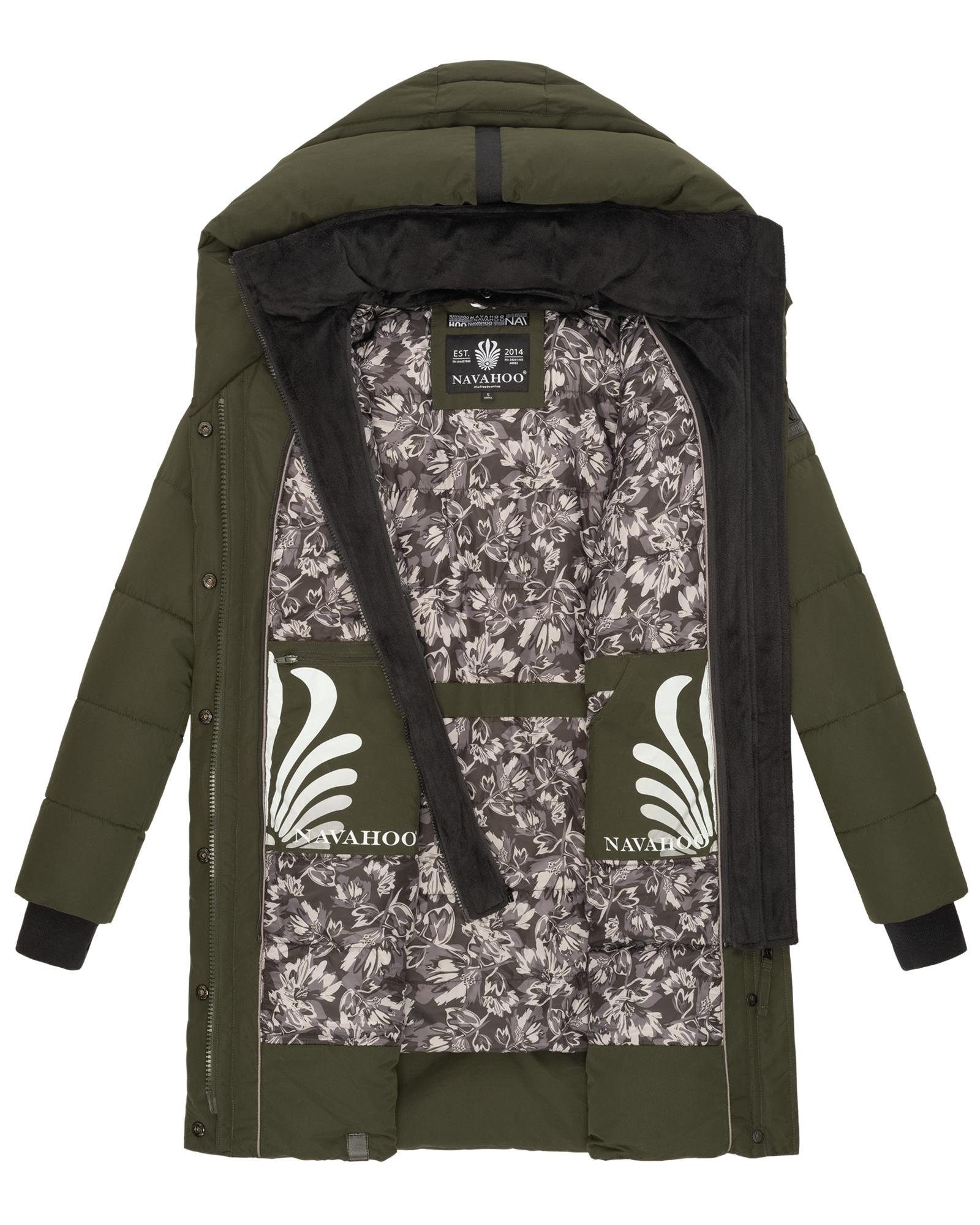 Navahoo Steppmantel Knutschilein Stylischer Damenmantel mit abnehmbarem Fleece-Kragen