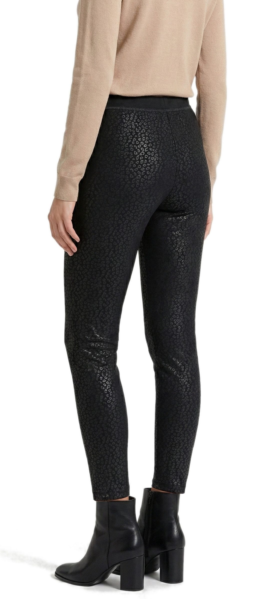 dy_mode Thermohose Damen Thermohose im Leo-Print gefütterte Winterhose Thermoleggings Middel Waist, mit Innenfutter, mit elastischem Bund