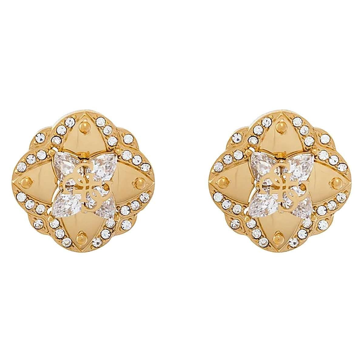 Guess Paar Ohrstecker JUBE05504JWYGT/U, für Damen Leaf Goldfarben