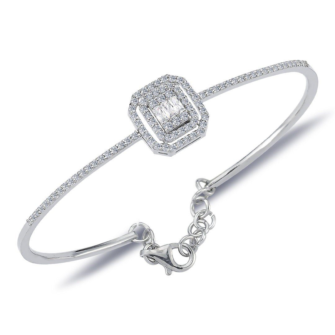 Baguette-Schliff Weißgold EinStein Tennisarmband Diamant Diamanten Tennisarmband