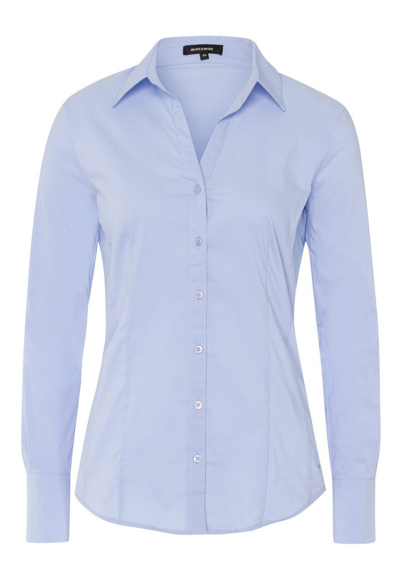 MORE&MORE Kurzarmbluse Businessbluse hellblau günstig online kaufen