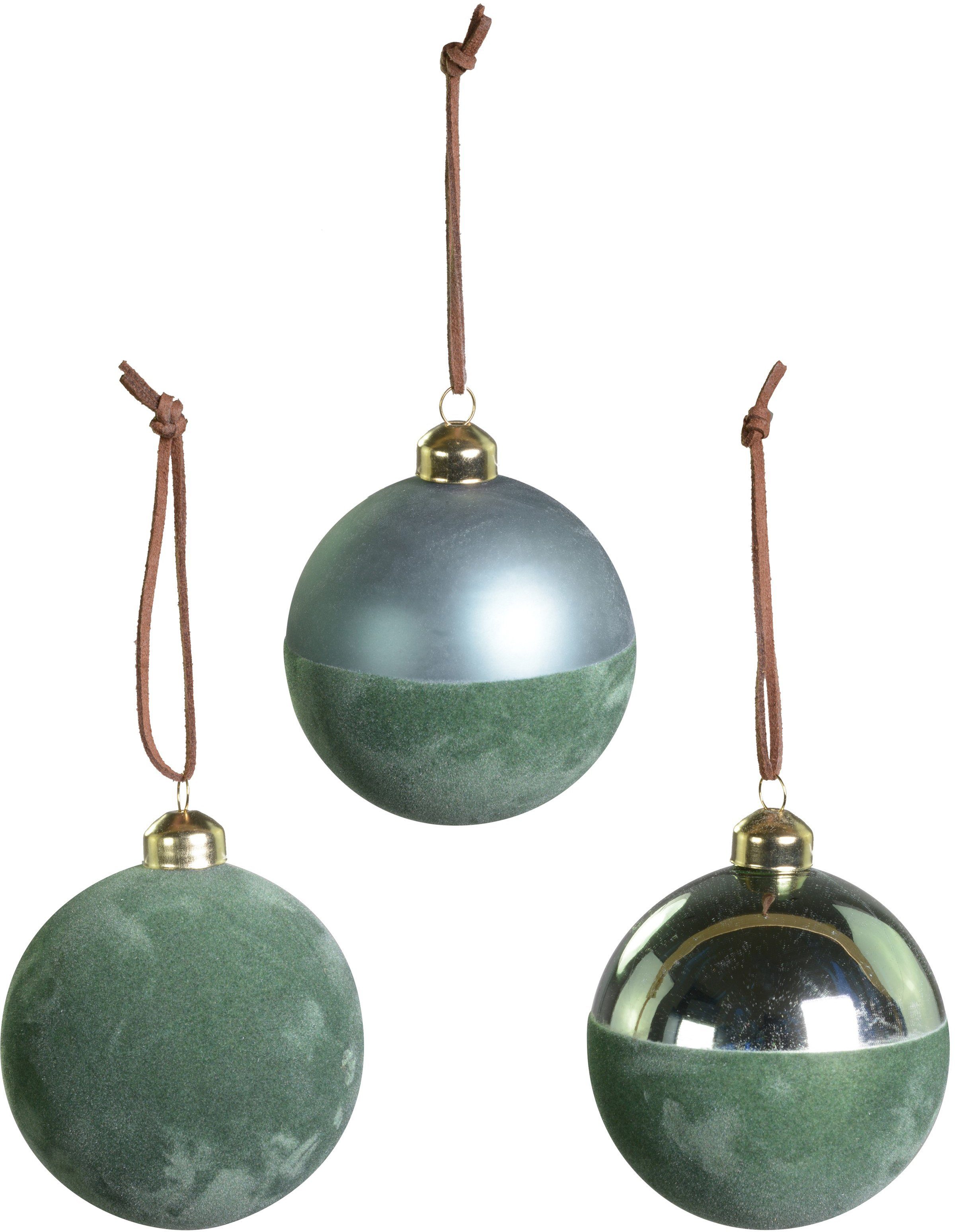 Samtdekoration, Ø cm, (3 mit aus matt und 8 ca. Glas mit RIFFELMACHER St), glanz & Weihnachtsbaumkugel WEINBERGER Samtdeko