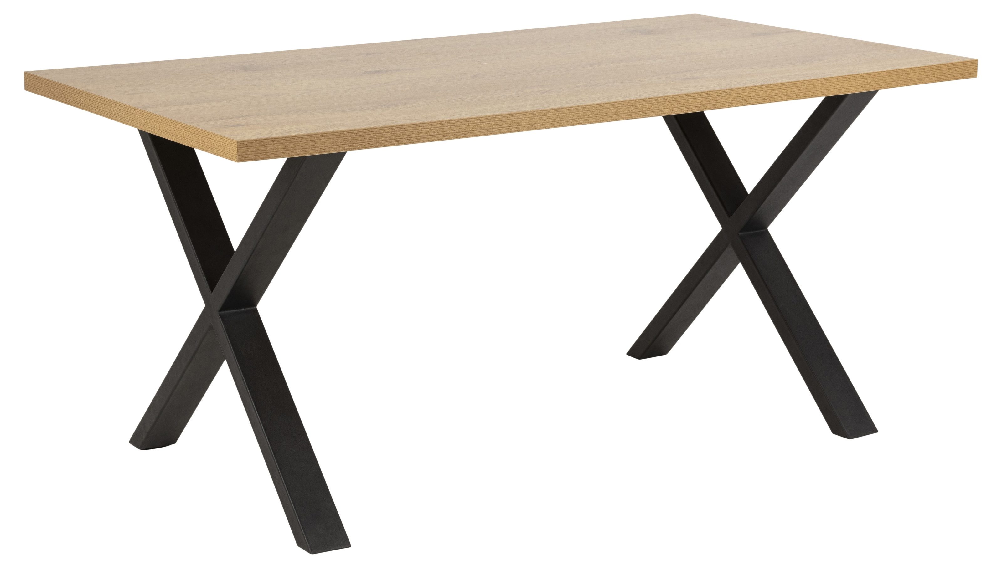 Esstisch in Wildeiche, MDF, Stahl - 160x75x90cm (BxHxT)