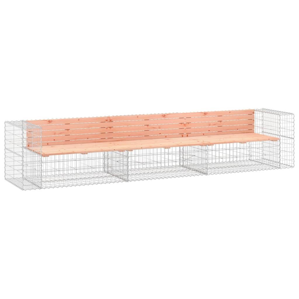Gartenbank Gartenbank aus Gabionen 347x71x65,5 cm Massivholz Douglasie