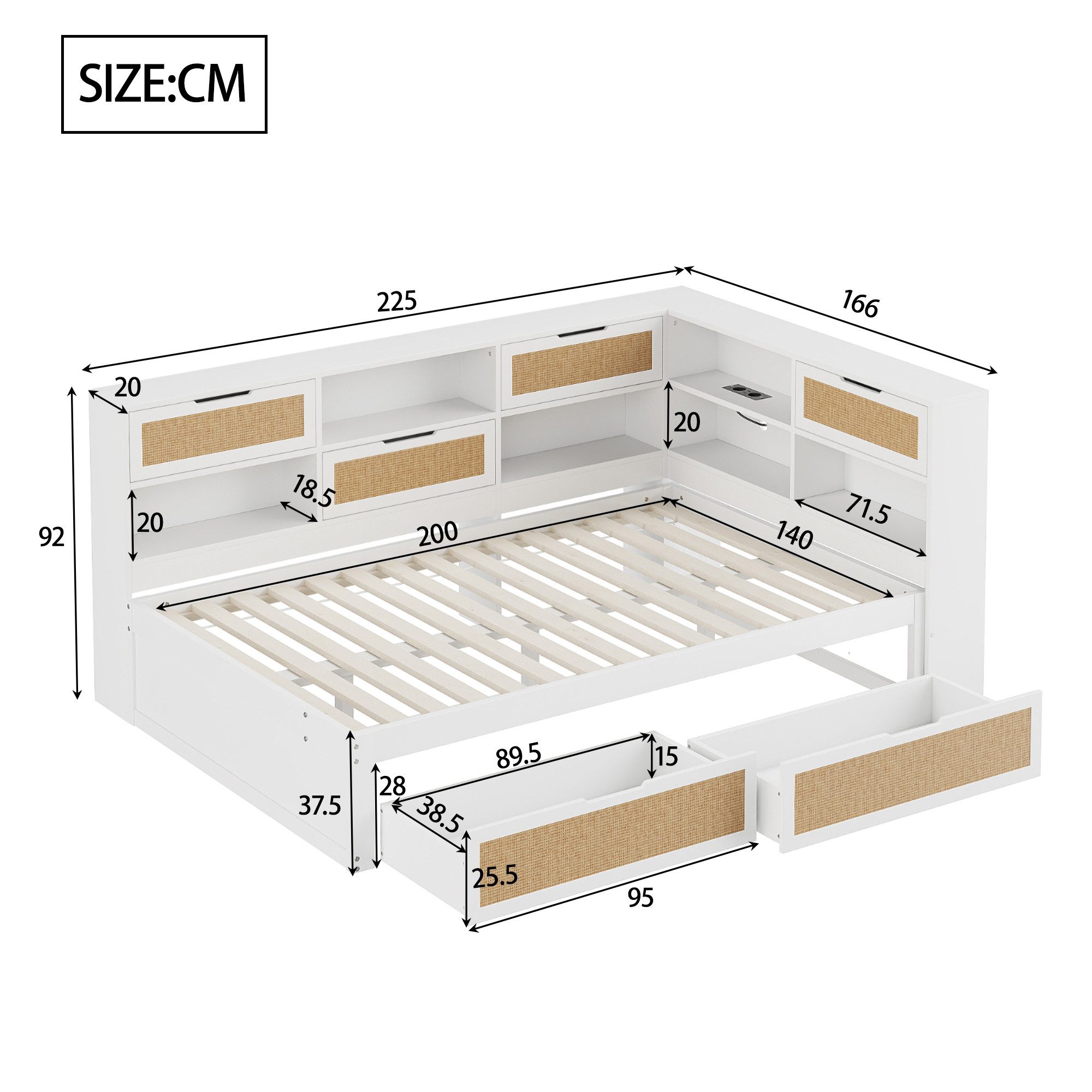 Ulife Stauraumbett Daybett Holzbett Einzelbett Kinderbett günstig online kaufen