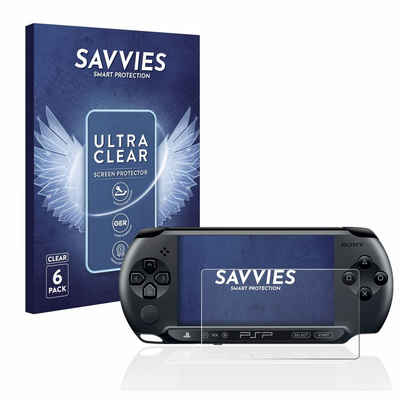 Savvies Schutzfolie für Sony PSP 1004, Displayschutzfolie, 6 Stück, Folie klar