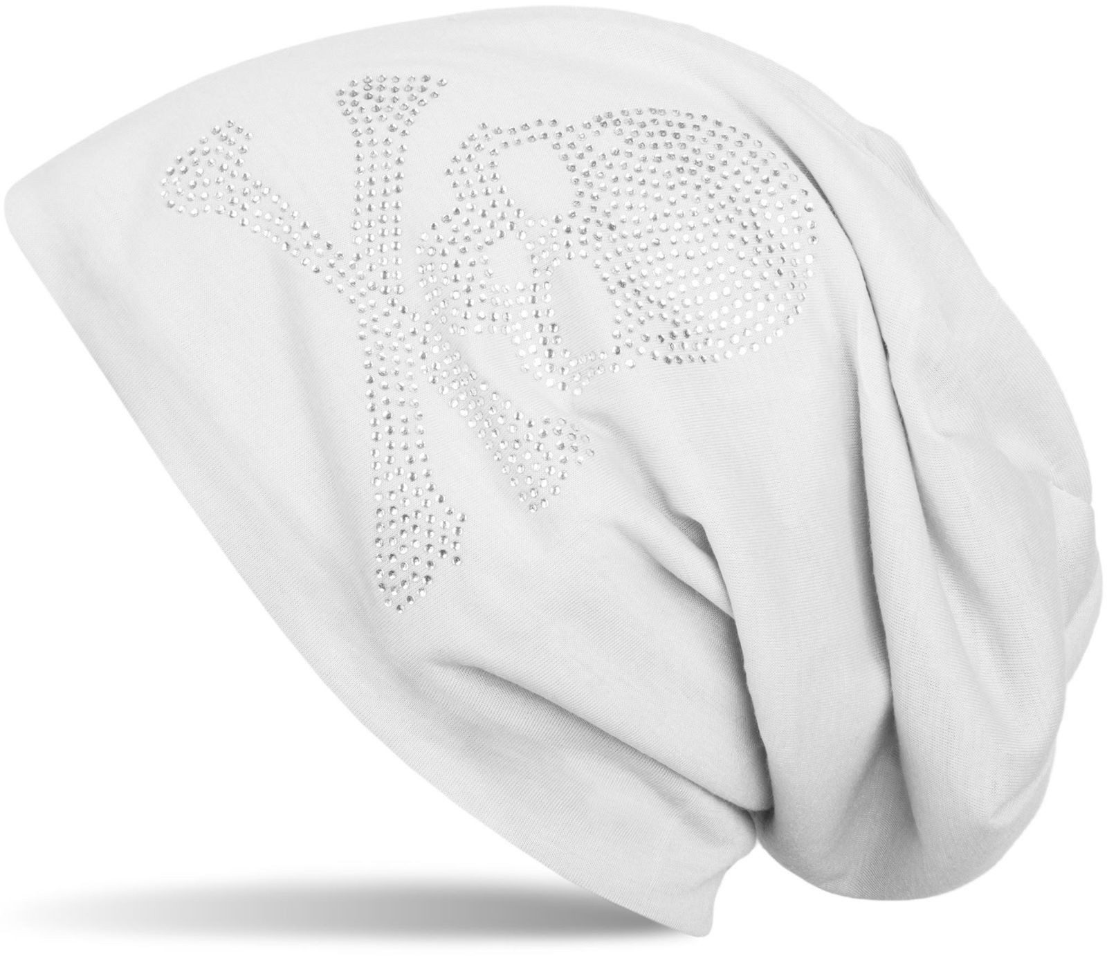 Beanie Beanie mit Strass Totenkopf