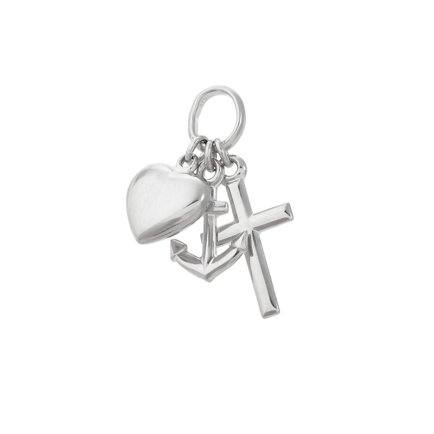 Kettenanhänger Glaube Liebe Hoffnung 925 Sterlingsilber 7mm Klein