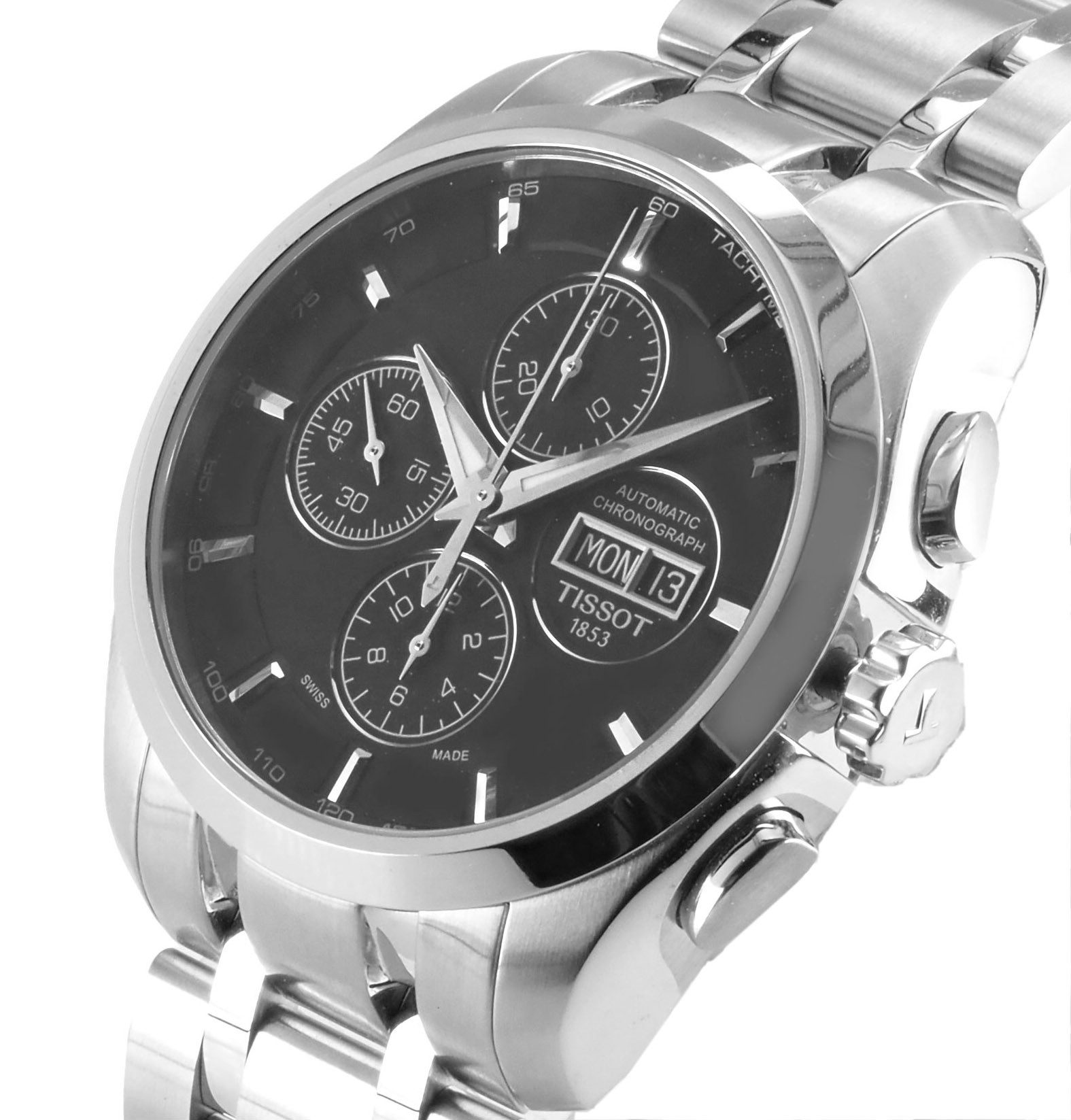 Tissot Chronograph schweizer Automatik Herren Uhr 45 mm Ø T0356141105101 COUTURIER, Saphirglas, Glasboden