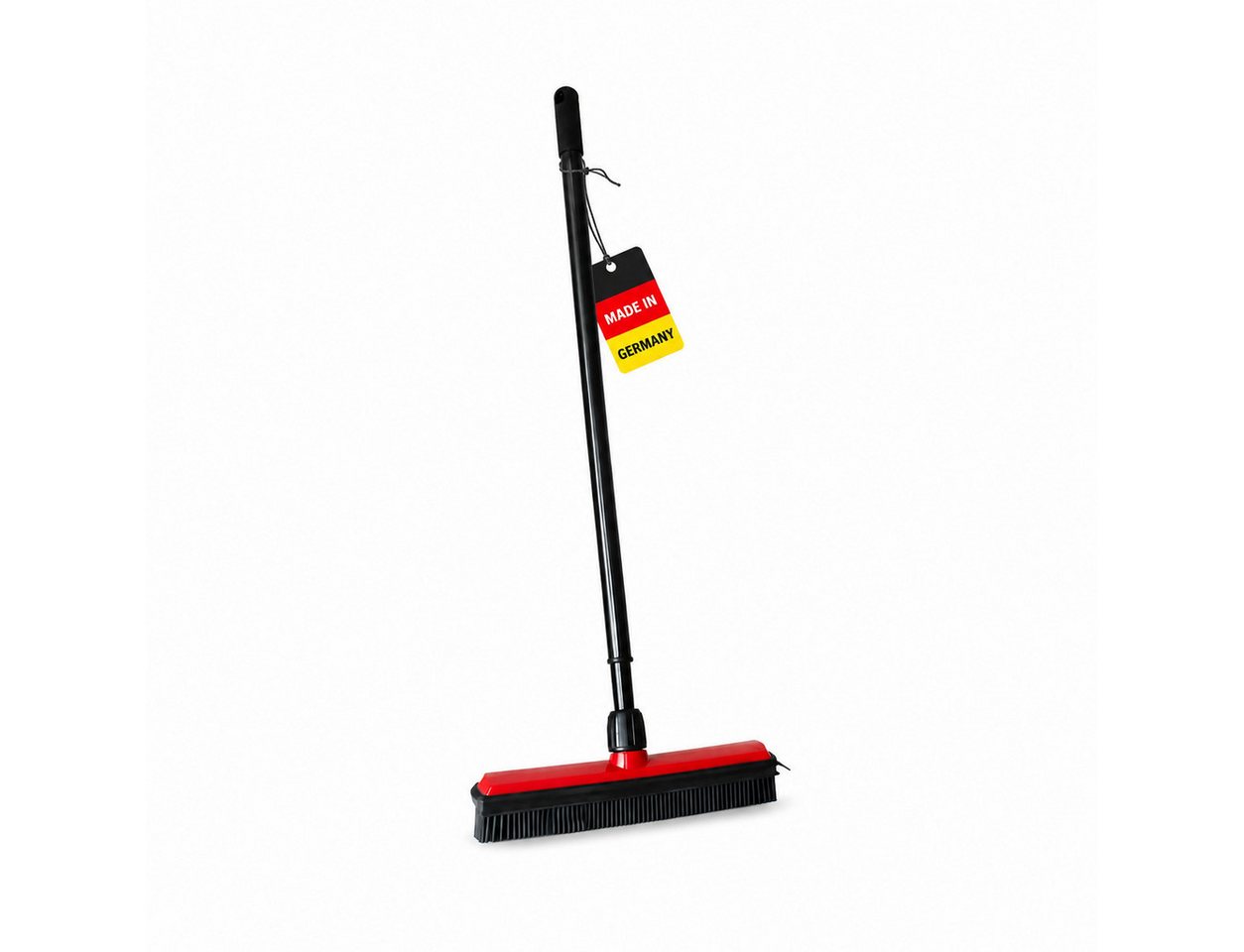 BawiTec Kehrgarnitur Gummibesen Noppenbesen mit Teleskopstiel Friseurbesen, Laminat, Steinböden, Teppichböden, Keramik, Parkett, Teppiche, Fliesen, Korkböden, PVC-Böden, Gumminoppen