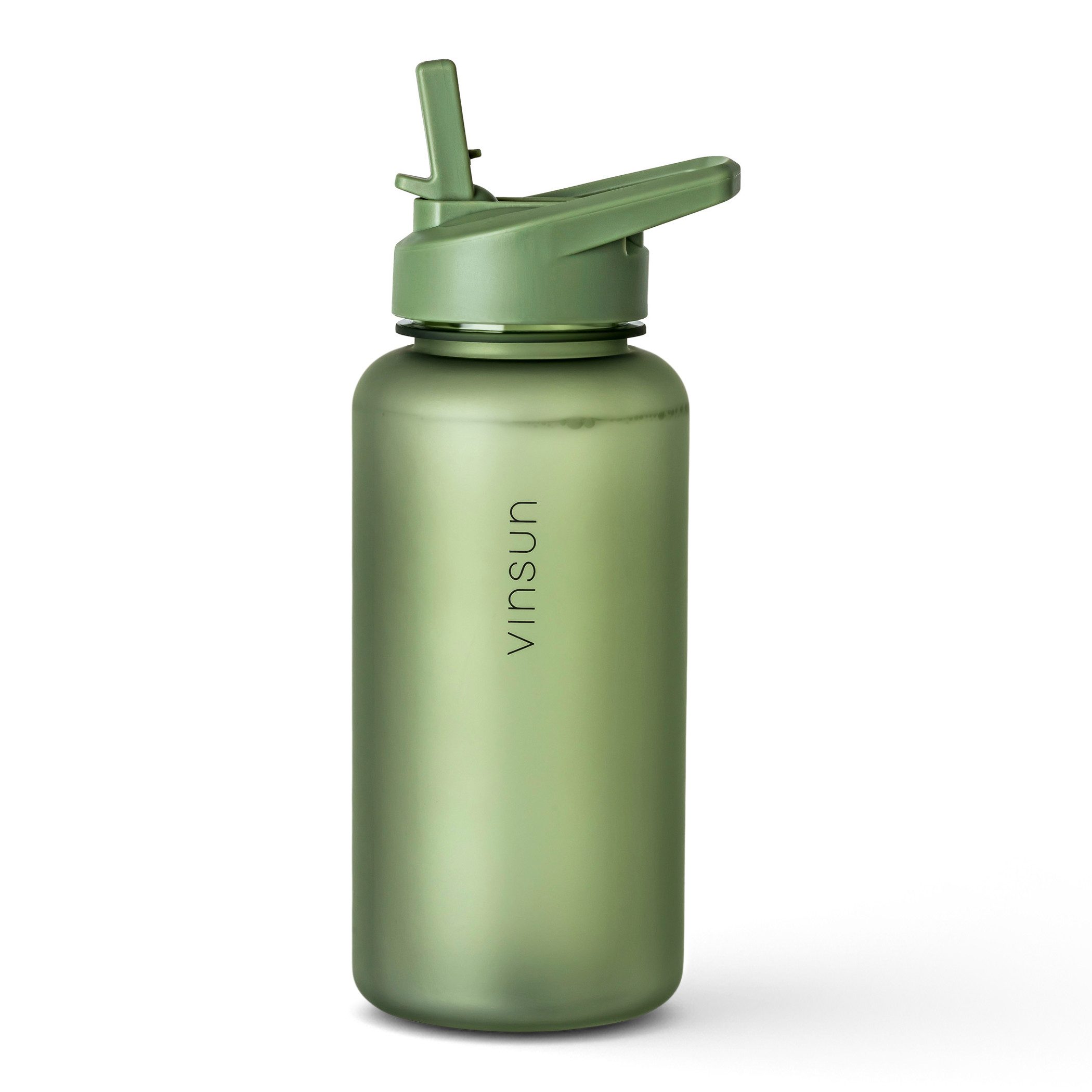 Vinsun Trinkflasche Sportflasche mit Strohhalm 1L - Wasserflasche Tritan auslaufsicher, BPA frei, Bruchsicher, geruchs- & geschmacksneutral, geringes Gewicht