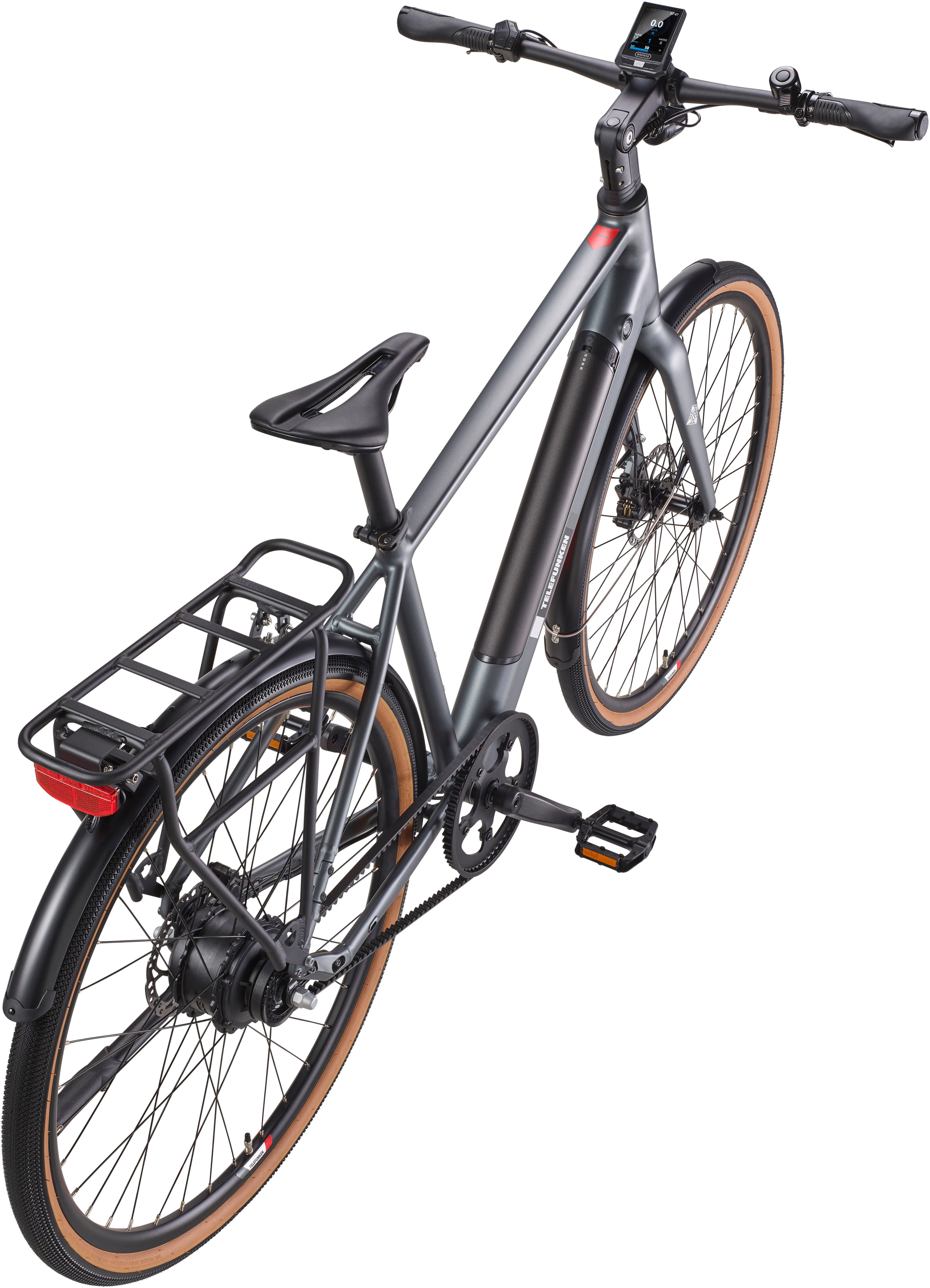 Telefunken E-Bike Cityrad UH220, 2 Gang, Automatikschaltung, Heckmotor, 417,6 Wh, (28 Zoll, Straßenzulassung, Riemenantrieb), Pedelec, Elektrofahrrad für Herren u. Damen, Urbanbike