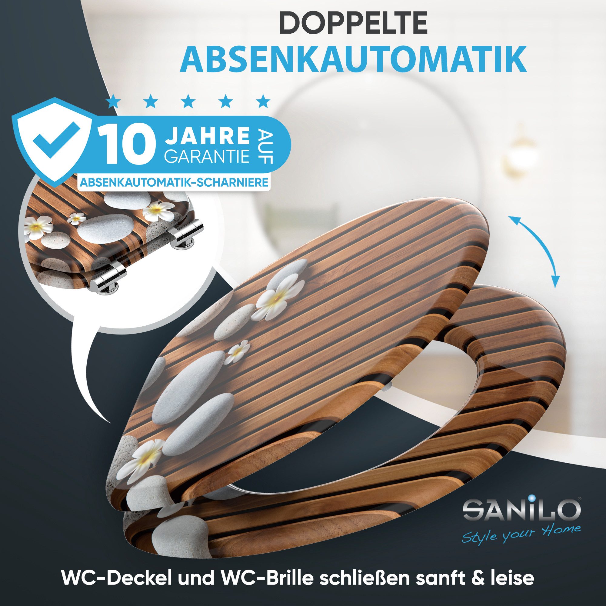 Sanilo WC-Sitz Zentara mit Absenkautomatik, Toilettendeckel direkt vom Hersteller, hochwertig & modern mit Motiv, universell, leichte Montage – Bild 3 von 5