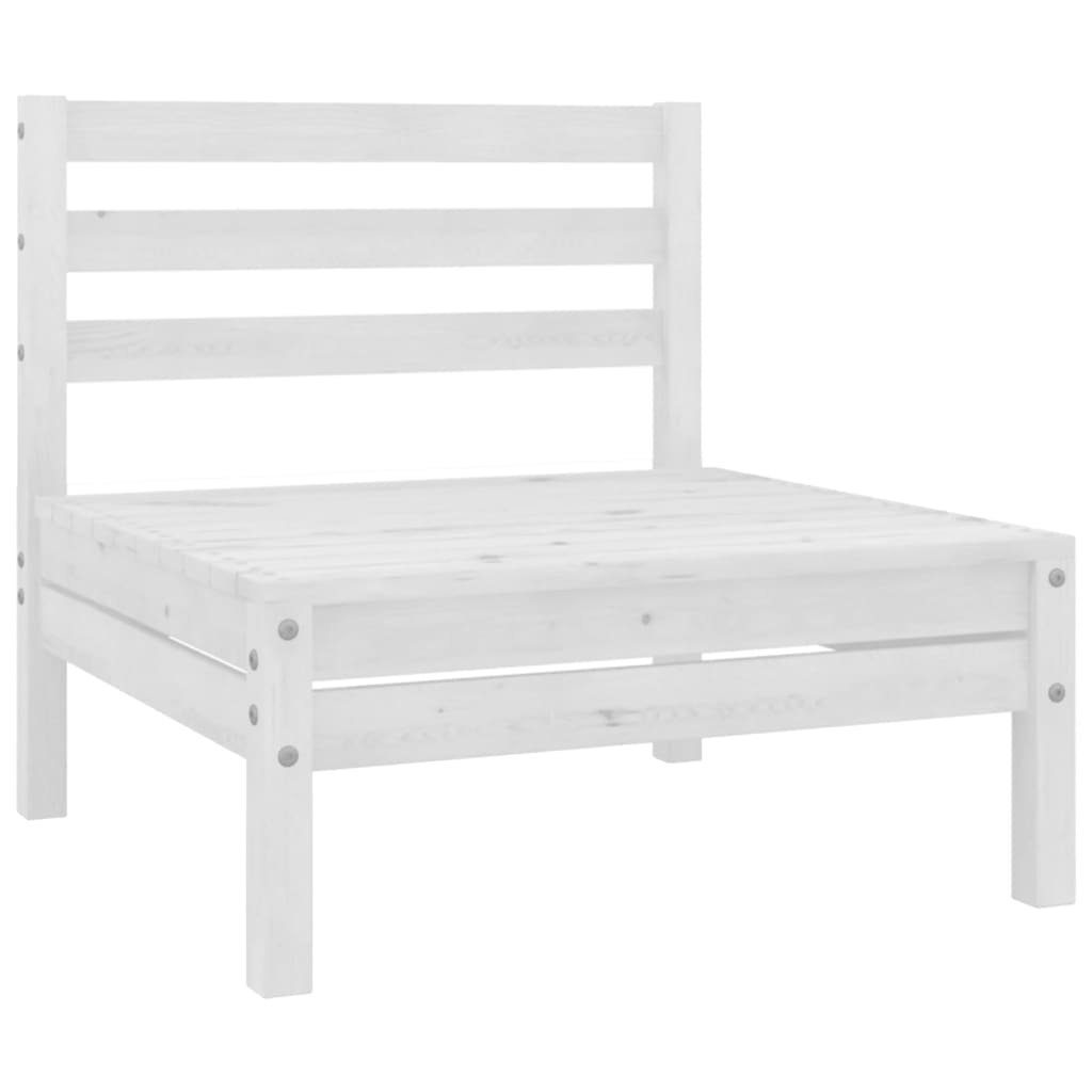 furnicato Garten-Essgruppe Gartenmöbel-Set aus Massivholz, 63,5 x 63,5 x 62,5 cm, Weiß, (1-tlg), Witterungsbeständige Sitzgruppe mit modularer Bauweise aus Kiefer