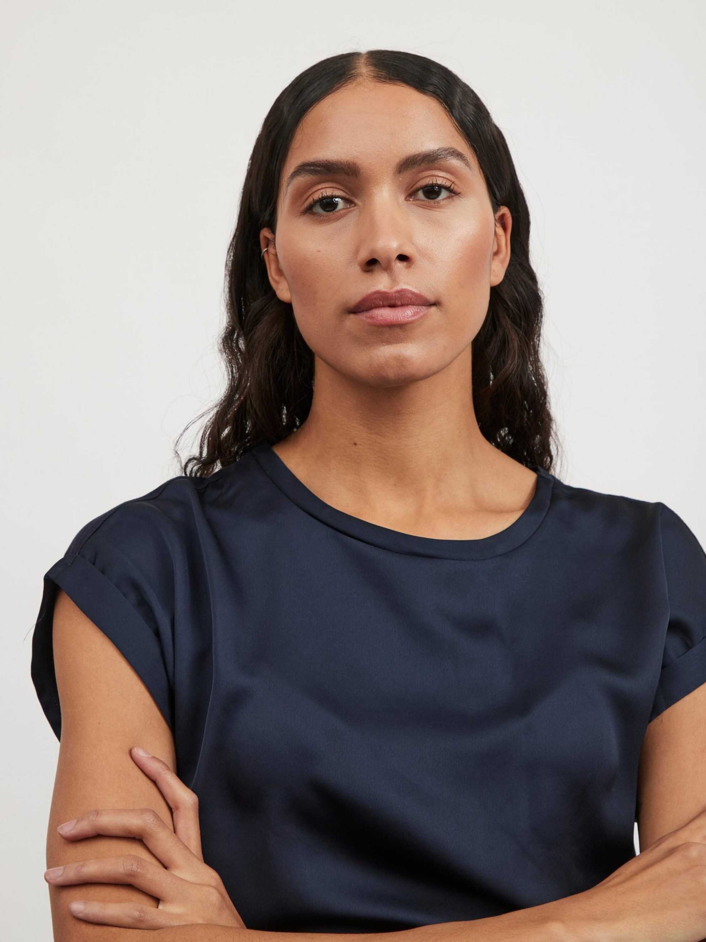 Vila T-Shirt Ellette (1-tlg) Plain/ohne Details – Bild 4 von 5
