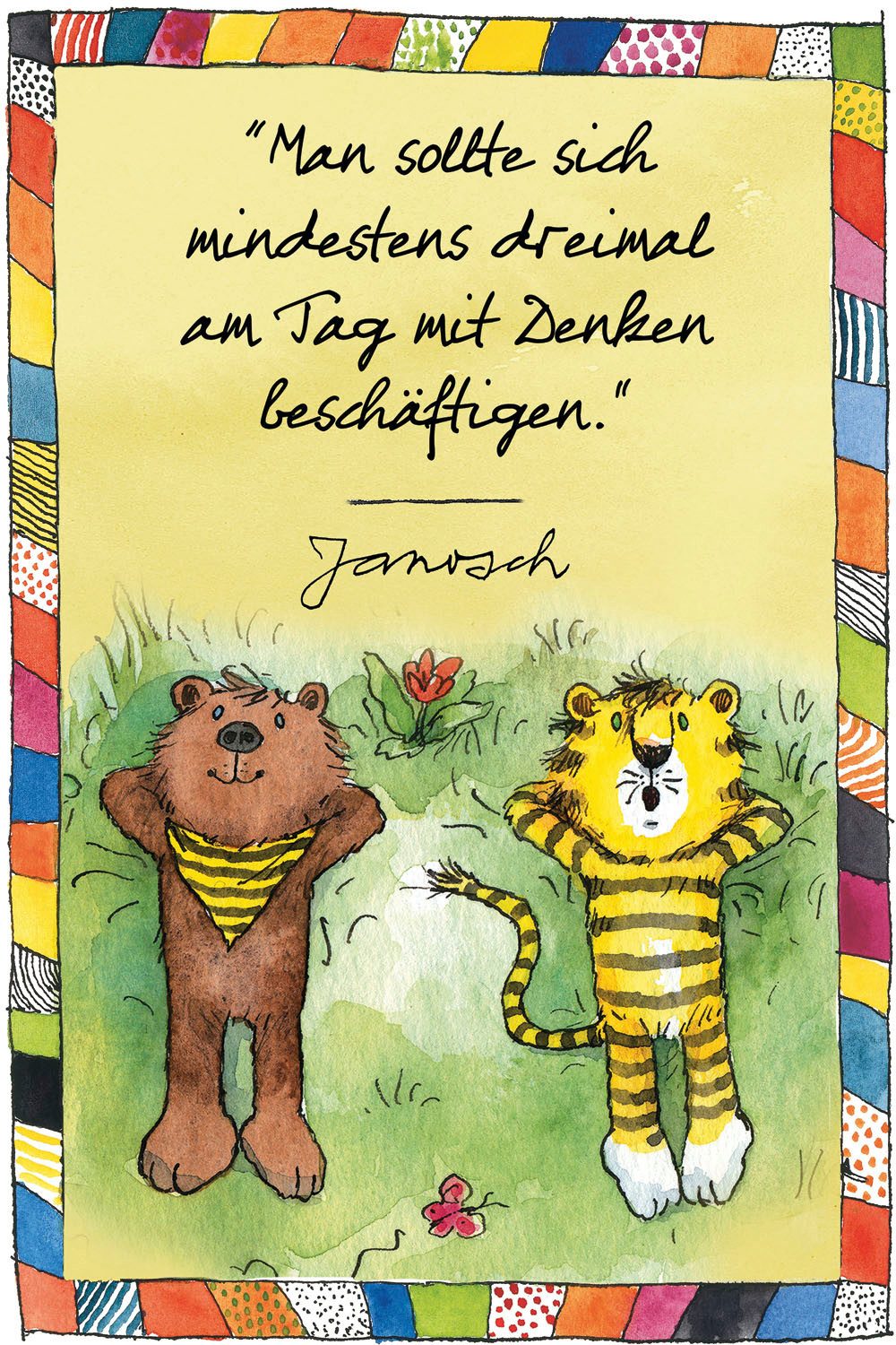 LuckyLinde Leinwandbild Der kleine Bär und der kleine Tiger - JANOSCH Zitat, Bär, Bären, Ente, Enten, Figuren, Filmfiguren, Frosch, Liebessprüche, Motivationsbilder, Natur, Schriftzug, Sprüche, Teddy, Tiere, Tiger, little star (1 St), Exklusive JANOSCH Kindermotive