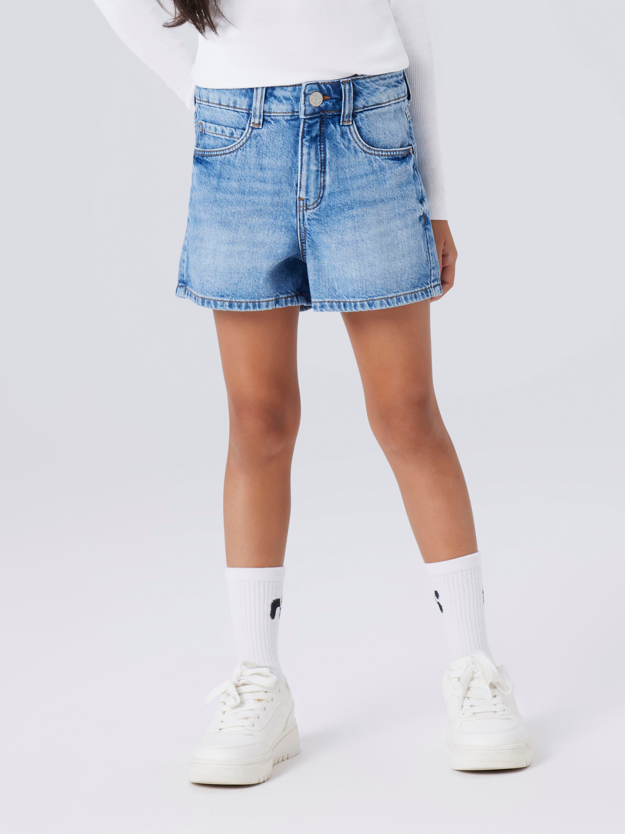 Name It Jeansshorts NKFROSE MOM DNM SHORTS 1141-MJ NOOS Baumwolle, high waist, Used Look