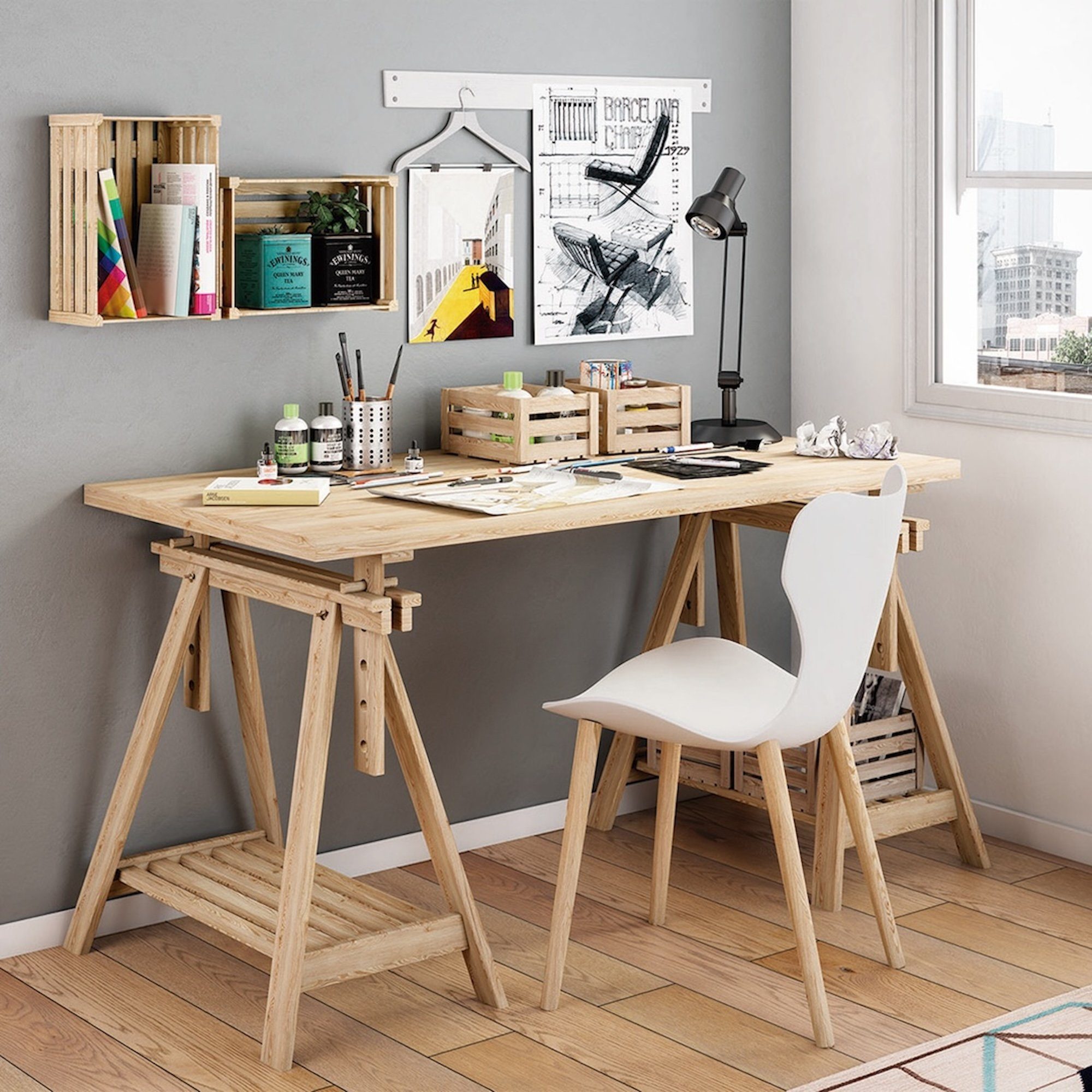 Astigarraga Kit Line Fußhocker Höhenverstellbarer Holzbock günstig online kaufen