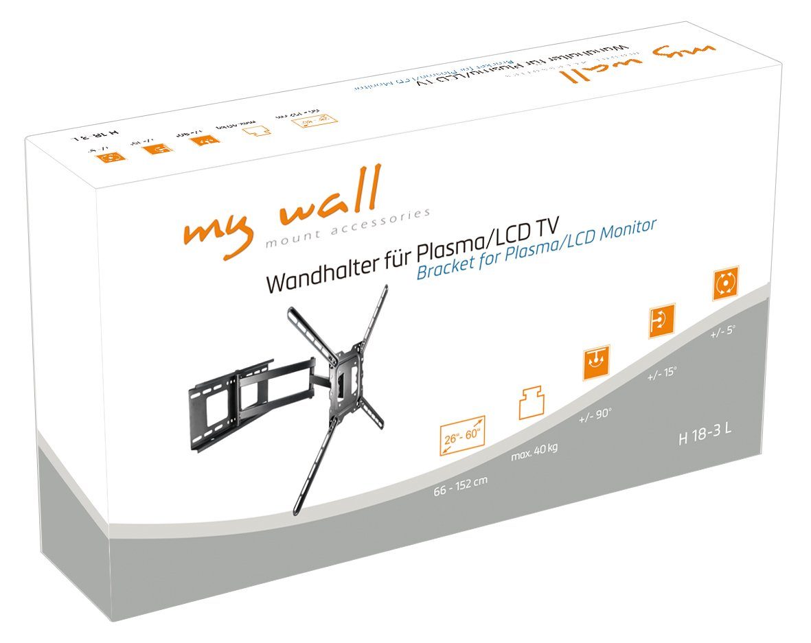 Packung, LCD TV) TV-Wandhalterung, 60 Zoll, 1-teilig, Wandhalter H18-3L für my wall (bis