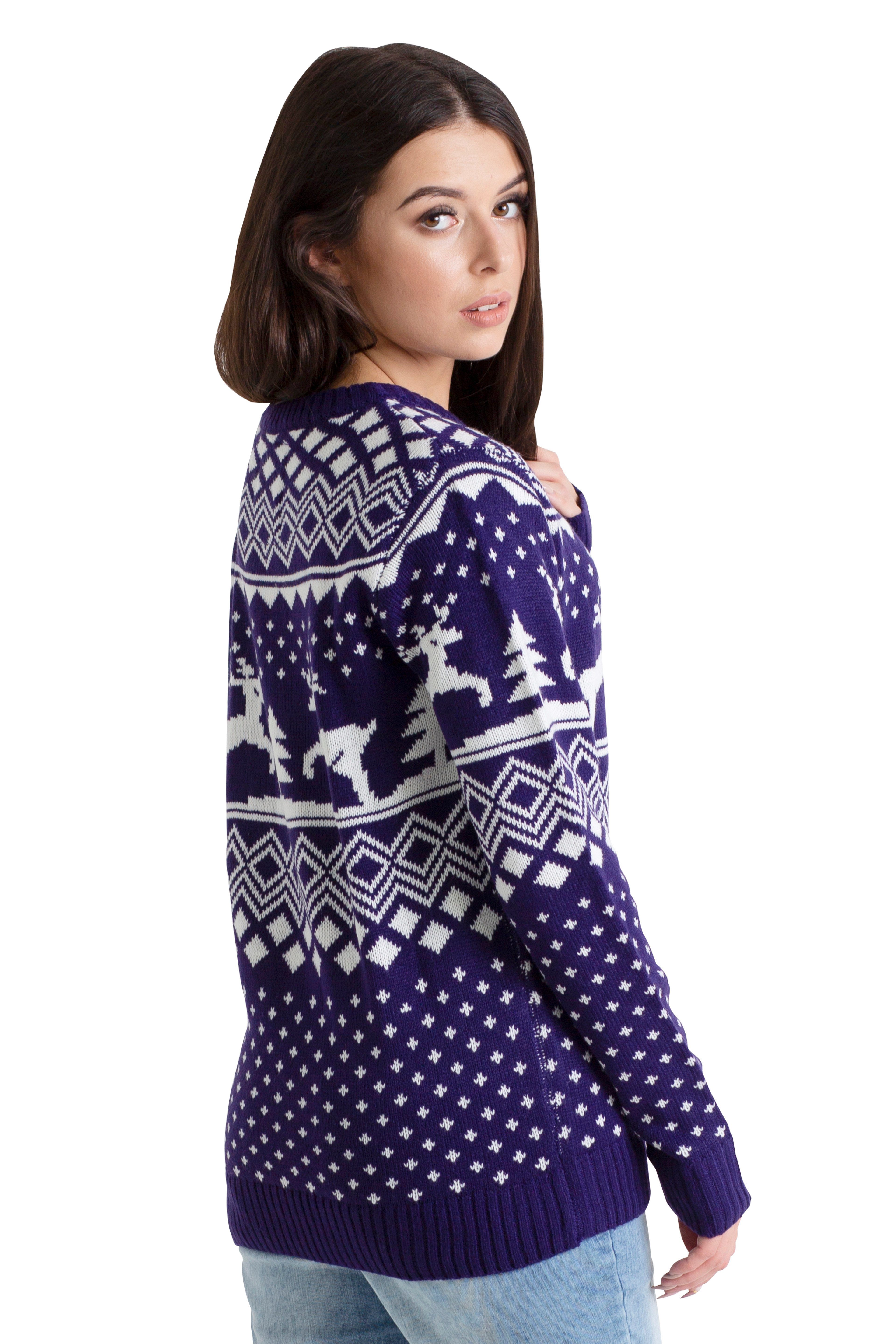 BlauerHafen Weihnachtspullover Damen Weihnachts Pullover lange Ärmel Knit R günstig online kaufen