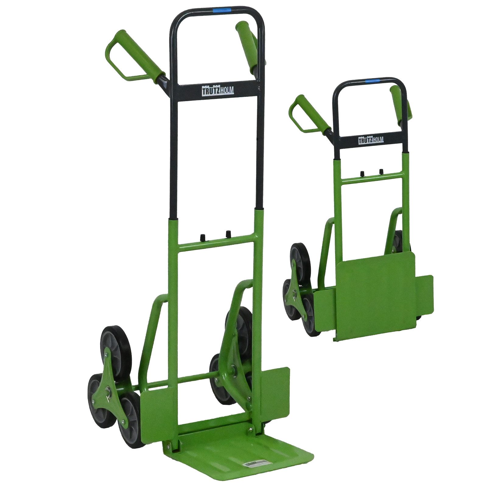 TRUTZHOLM Sackkarre klappbar höhenverstellbar große Ladefläche Stahl Treppensteiger, 120 kg Traglast,113cm Höhe