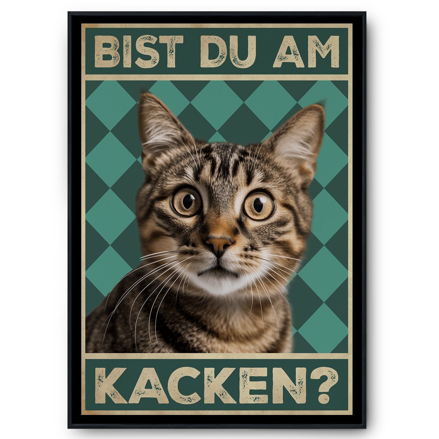 Tigerlino Poster Bist du am Kacken Katzen Gästebad Wandbild Badezimmer Gäst günstig online kaufen