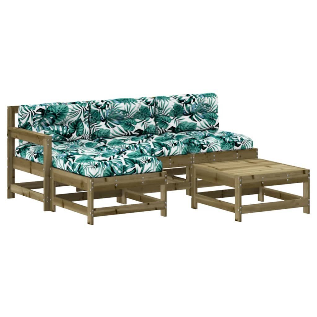 vidaXL Gartenlounge-Set 5-tlg. Garten-Lounge-Set mit Kissen günstig online kaufen