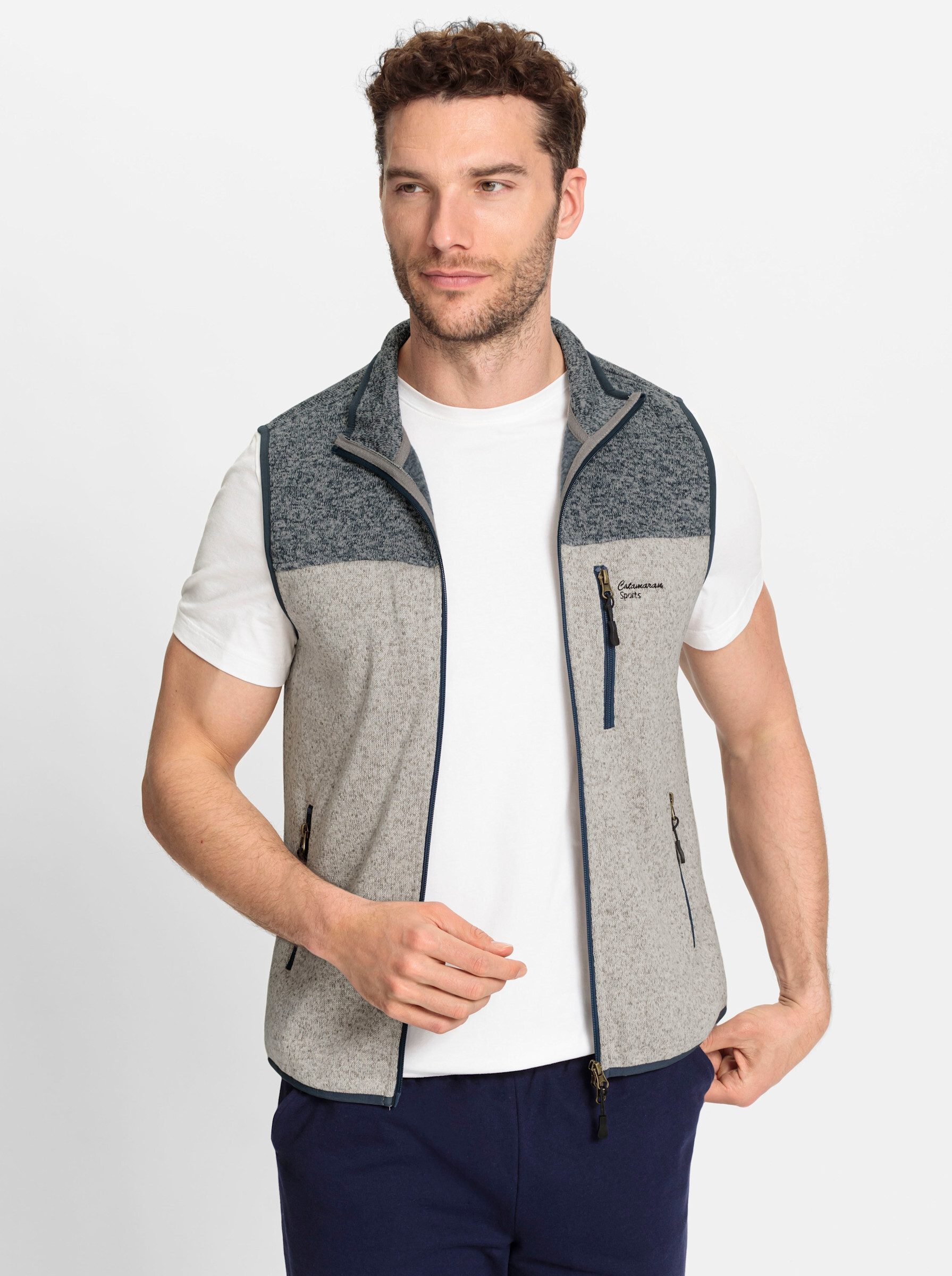 Witt Trainingsshirt Strickfleece-Weste Ärmellos