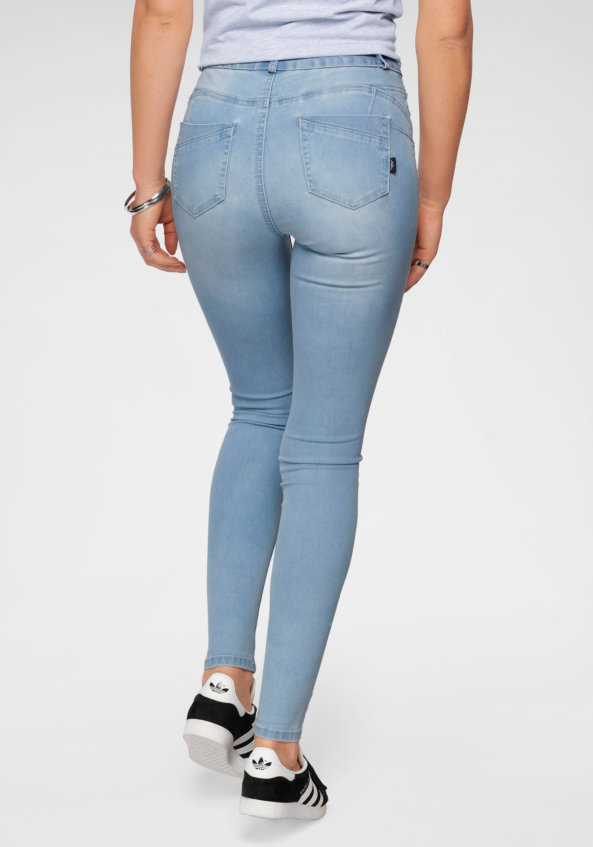 Arizona Skinny-fit-Jeans Ultra Stretch High Waist mit Shapingnähten bleached