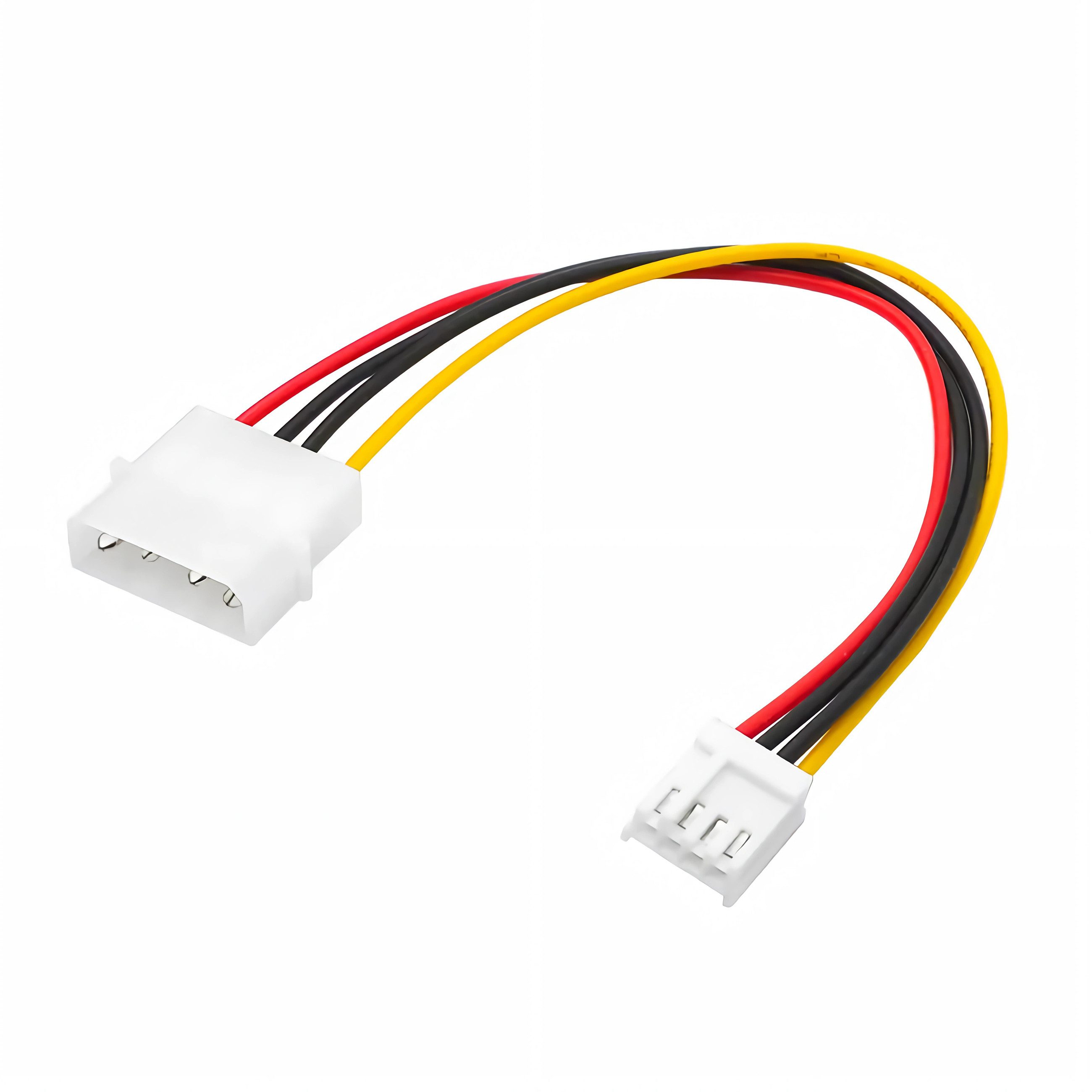 Bolwins Q02 FDD Stromadapter Molex 4-Pin auf Floppy 4-Pin Adapter 20 cm für PC Computer-Kabel, 4-Pin Molex Stecker (5,25), männlich, 4-Pin Floppy Strom Buchse, weiblich (20 cm), 20 cm Adapterkabel, Plug & Play, für Retro-PCs und Floppy-Laufwerke
