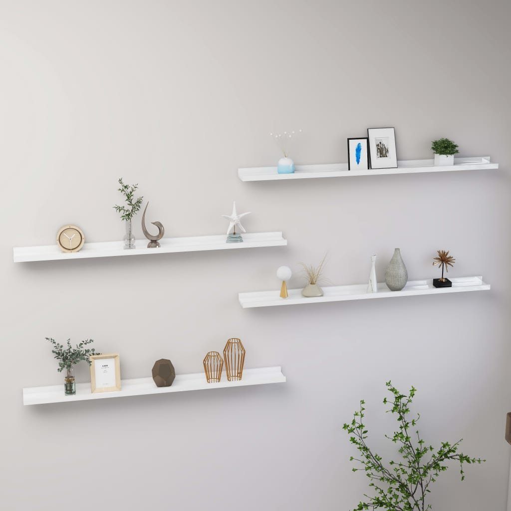 furnicato Wandregal Wandregale 4 Stk. Hochglanz-Weiß günstig online kaufen