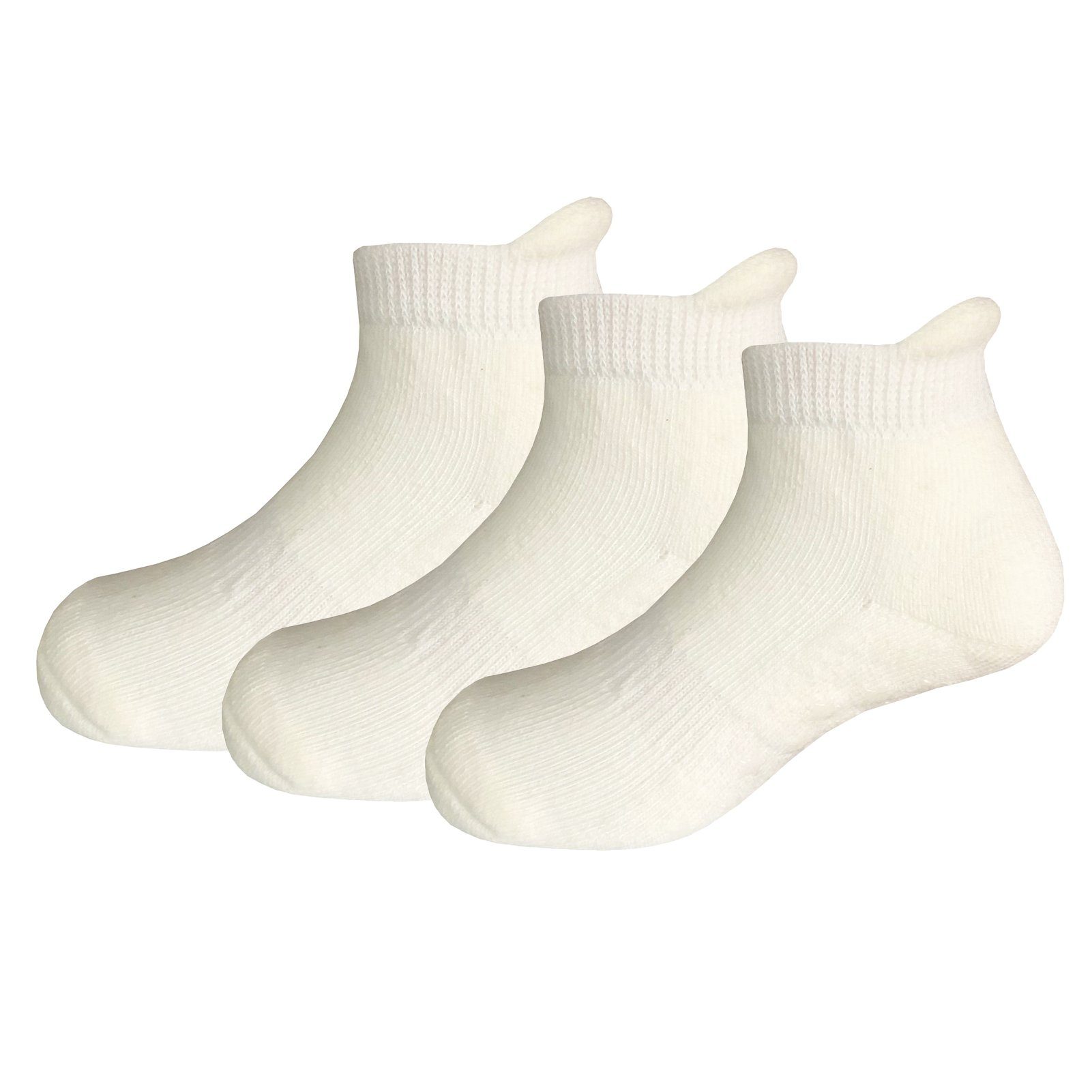 Yalion Arbeitssocken Babysocken (3-Paar) Anti-Rutsch-Socken Weiche Kinder Baumwoll Socke Atmungsaktiv und warm Weiß