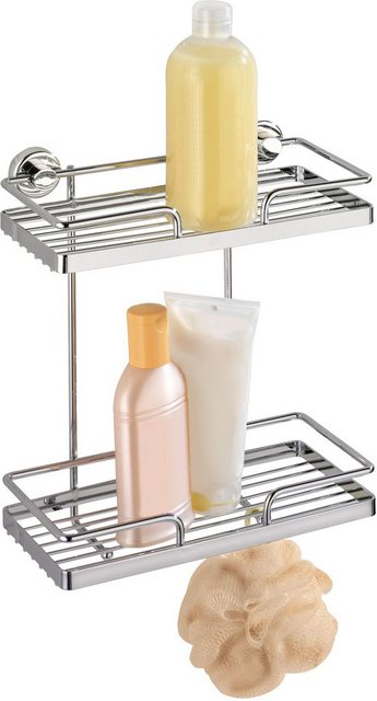 Wenko Power-Loc Wandregal Sion mit 2 Ablagen, Befestigen ohne bohren