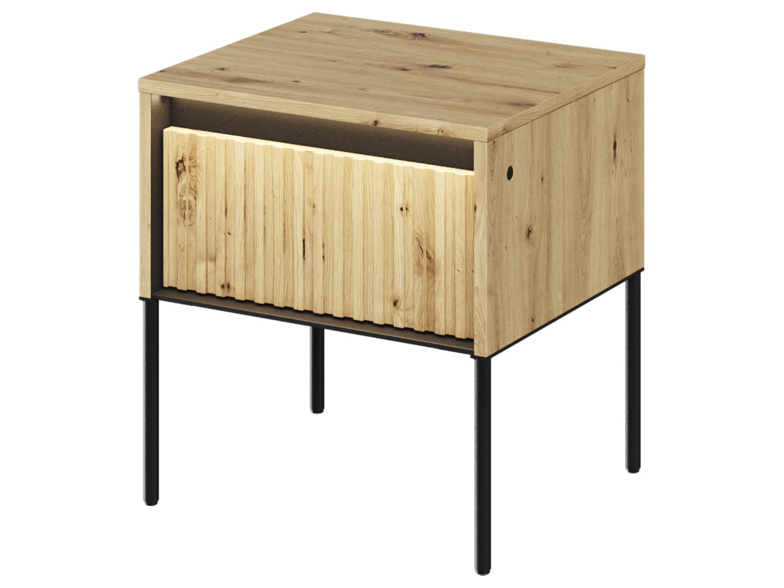 yourhouse24 Nachttisch TREND TR-10 Modernes Möbel mit Rillenfront, Metallgestell