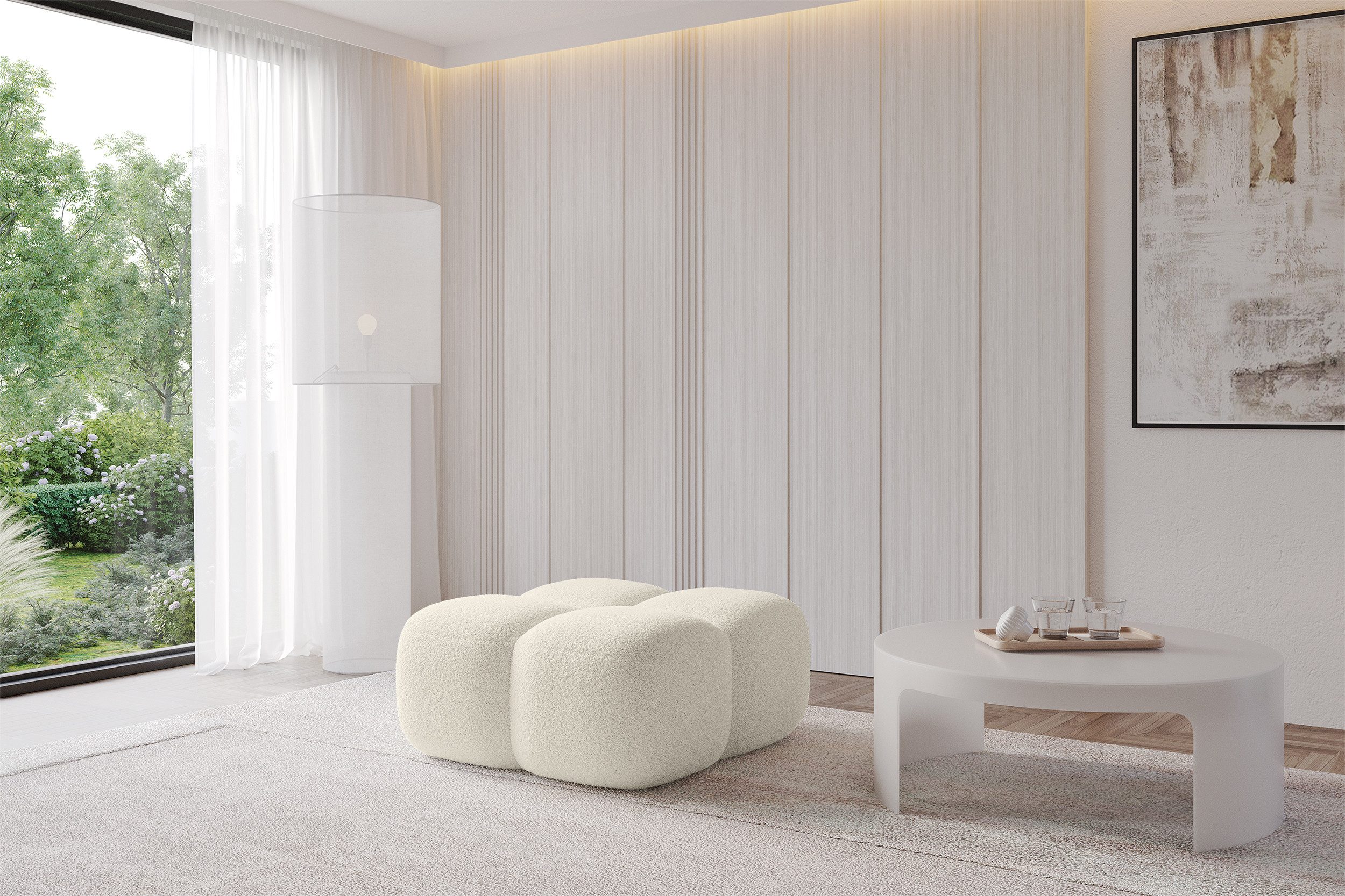 ALTDECOR Pouf Miko-Puf (Pouf Sitzsack-Hocker modularer 90x90x45), Indoor Poufs Sitzhocker Sitzkissen Fußhocker Relaxsessel Wohnzimmer
