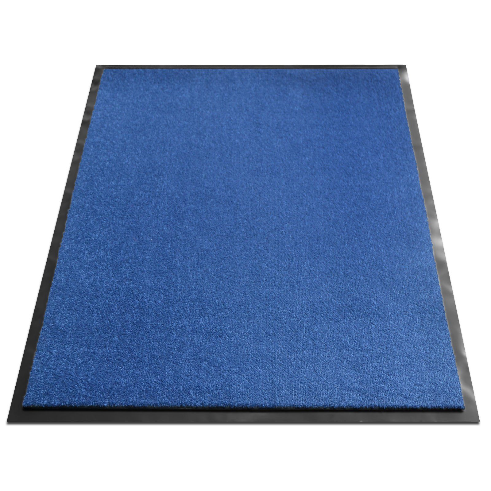 Fußmatte Sauberlaufmatte Dublin, viele Farben für waschbar, Fußbodenheizung Karat, geeignet rechteckig, & Blau 7 Größen, Höhe: mm