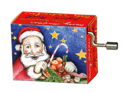 Fridolin Spieluhr Kurbel-Spieldose Spielhr "Jingle bells" Weihnacht Weihnachtsmann, (Set, 1-tlg), montiert auf Resonanzboden