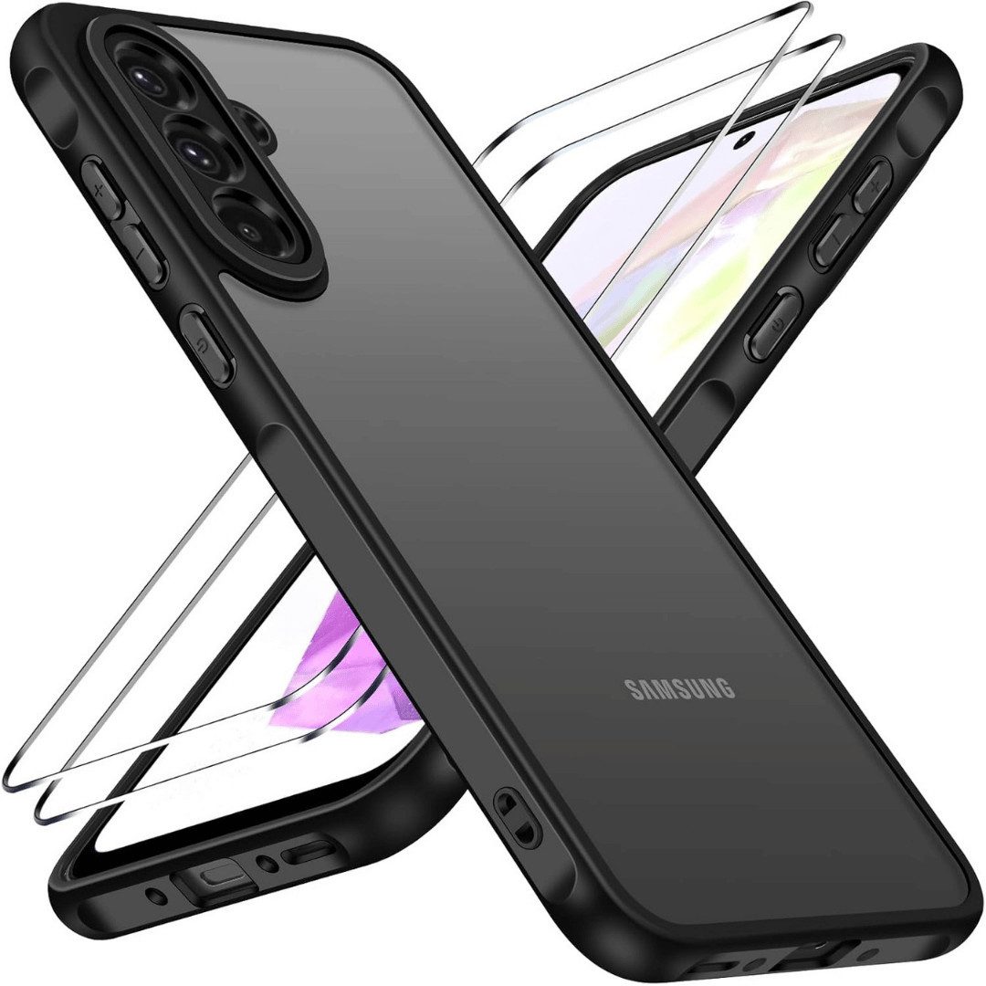 Smartphone-Hülle + 2X Schutzglas für Samsung Galaxy A36 5G Panzerfolie Display Case 9H