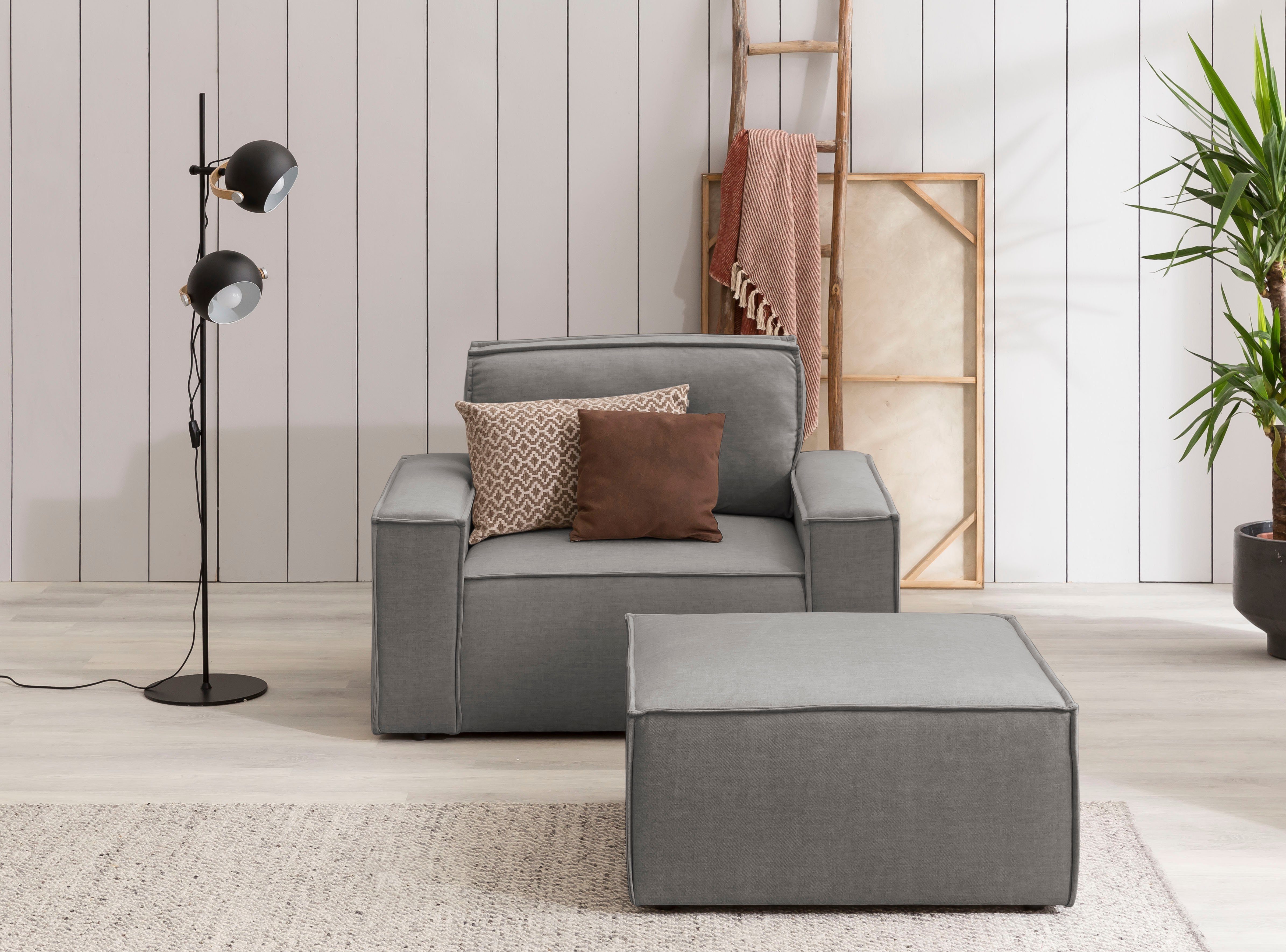 Home affaire Sessel SHERWOOD, Loveseat und Hocker im Set, passend zur Polster-Serie SHERWOOD