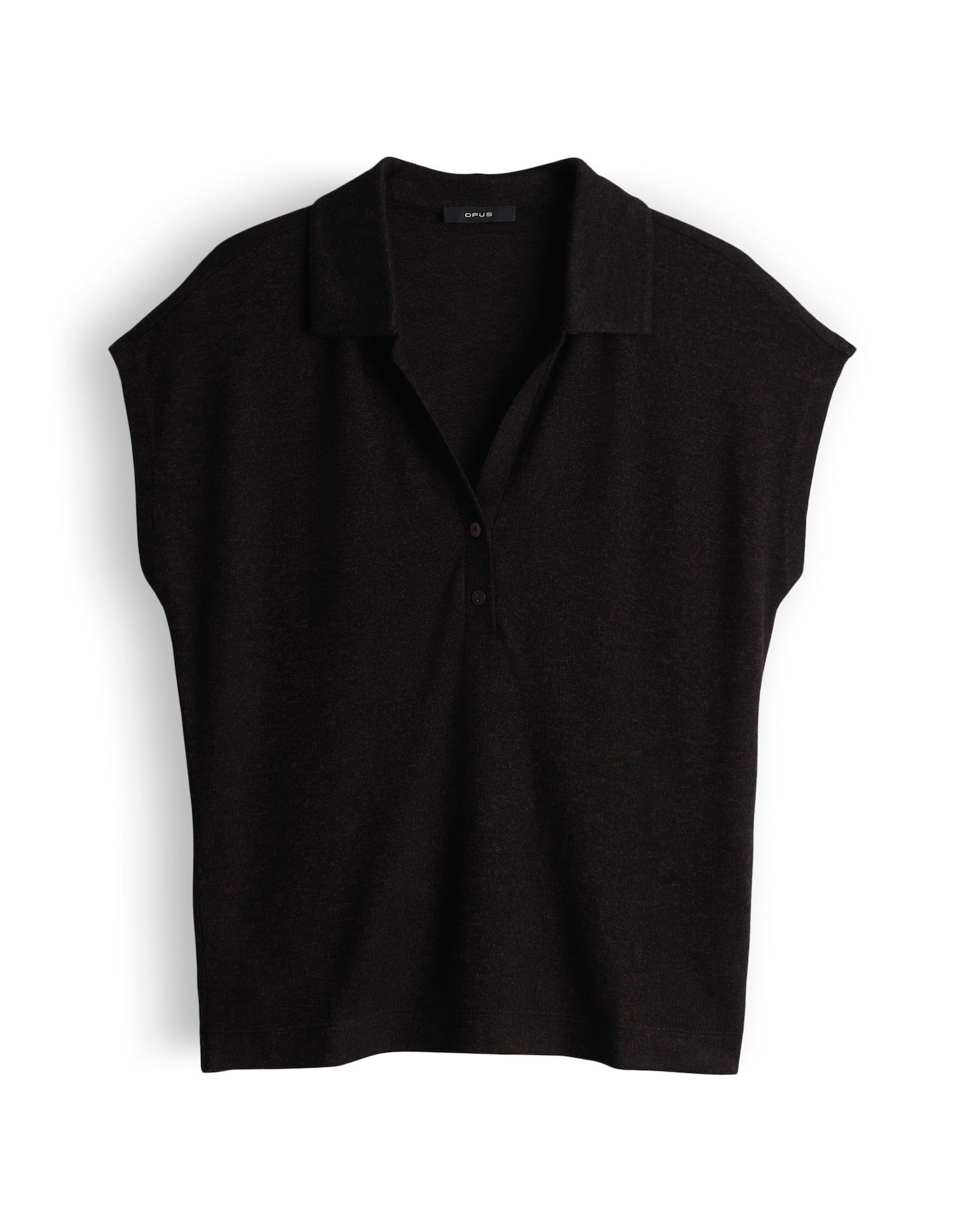OPUS Shirttop Weiches Poloshirt aus ECOVERO™ Viskosemix weicher Griff und lockere Passform
