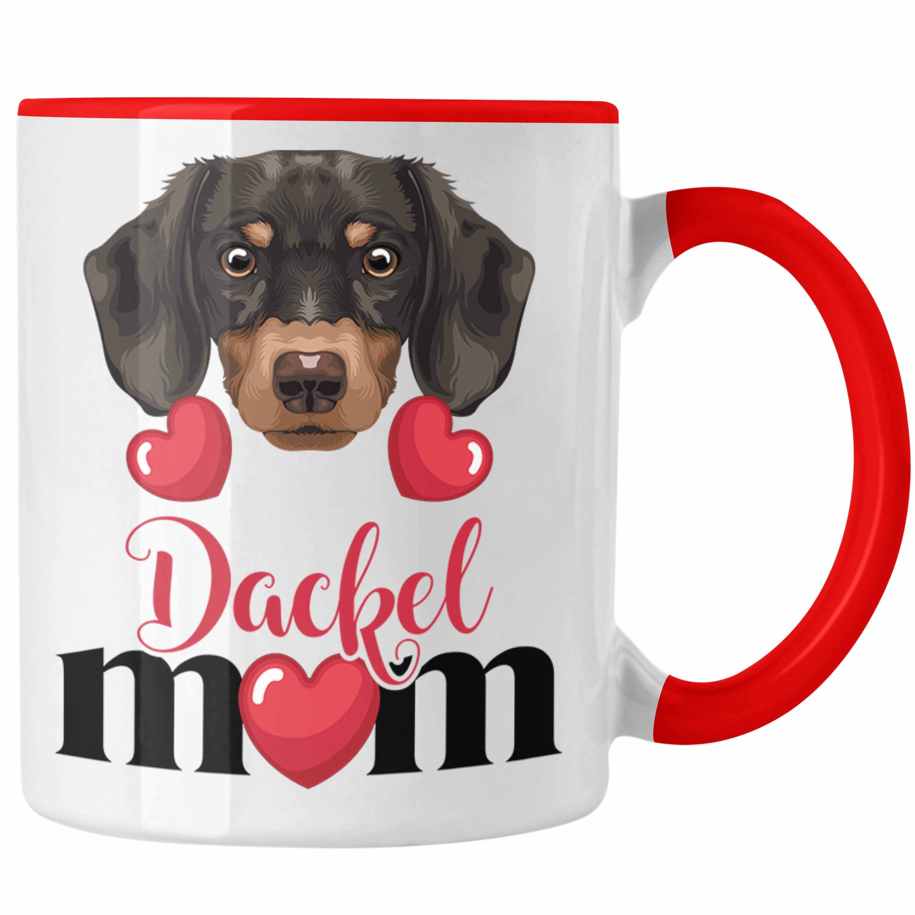 Tasse Rot Dackel Trendation Tasse Mom Besitzer Geschenkidee Mama Spruch D Lustiger Geschenk