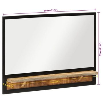 vidaXL Spiegel Spiegel mit Ablage 80x8x55 cm Glas und Massivholz Mango