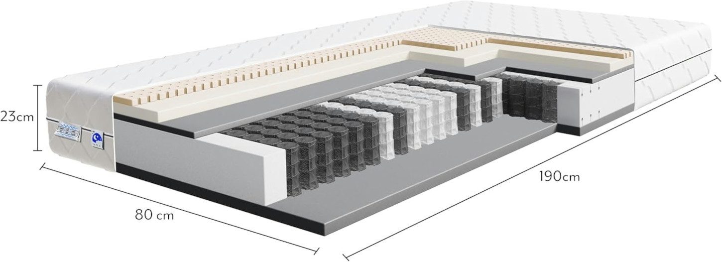 Taschenfederkernmatratze orthopädische 7-Zonen, zwei unterschiedlich feste günstig online kaufen
