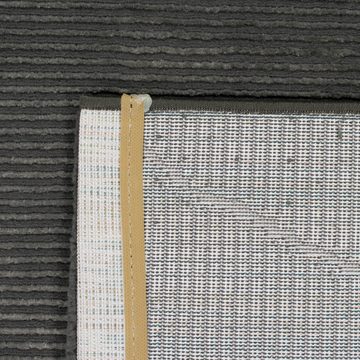 Teppich Recycle Teppich mit Ribs weich Rautenmuster in anthrazit, TeppichHome24, rechteckig, Höhe: 12 mm
