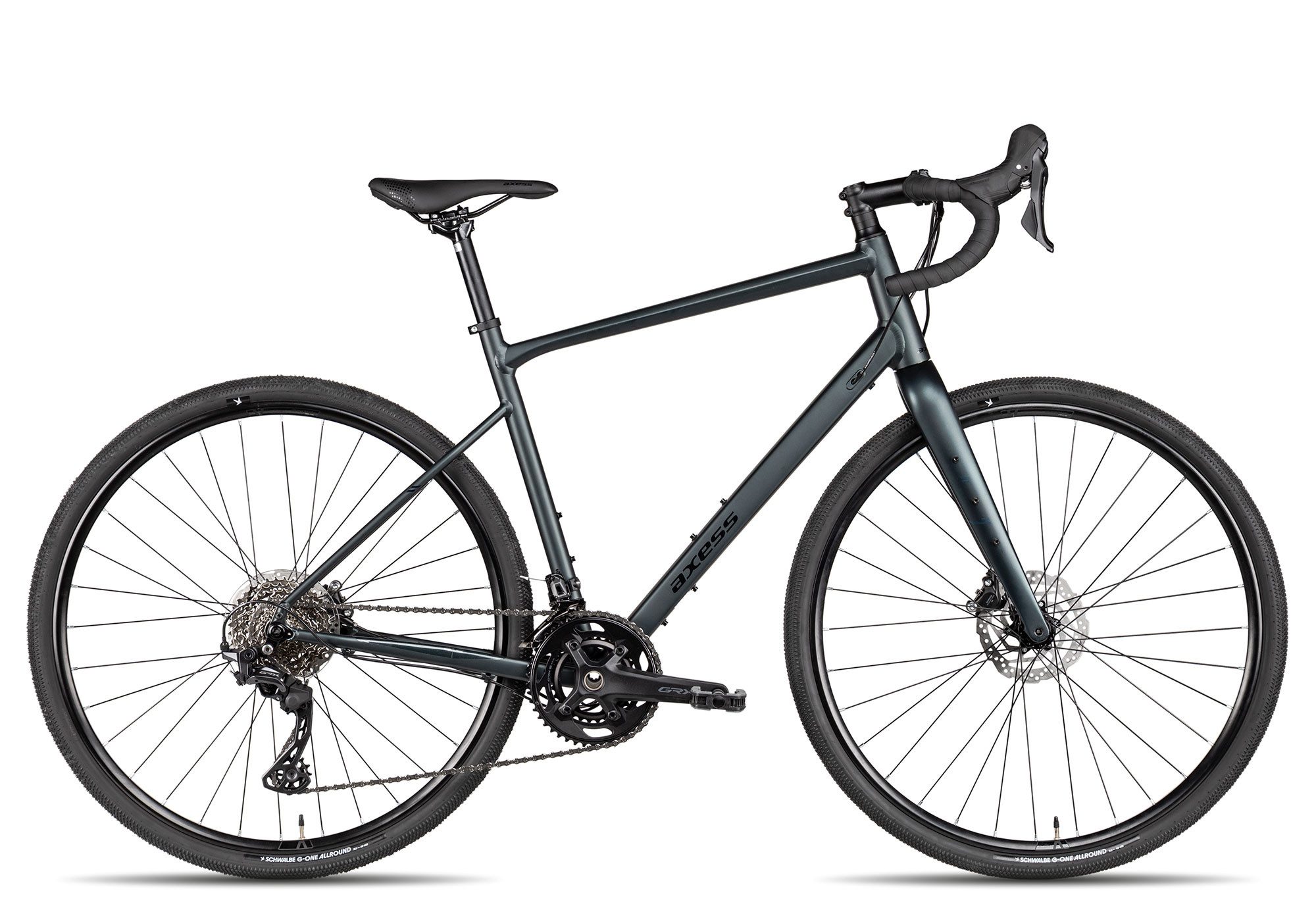 Axess Gravelbike CREED PRO, 24 Gang Shimano GRX RD-RX820, 12-Speed, Shadow Plus Schaltwerk, Kettenschaltung, hydraulische Scheibenbremse blau